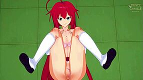 Rias Gremory Learns Pornstar Fucking in Doggy and Handjob POV