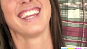 Brookeskye, blonde babe with natural tits, fingers her vagina to orgasm solo