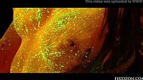 Glow Goddess Fingers Shaved Pussy