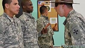 Strict sergeant drills young gay boy who turns up at his home uninvited, All alone and with one bed, he goes to dinner only to meet his secret life