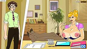 Intriguing job interview turns into sex game at work with casting couch