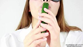 EATING FETISH WOMEN MAKE SOUNDS WHILE EATING CUCUMBER!