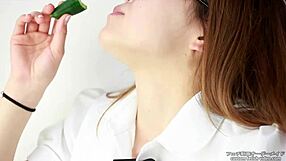 EATING FETISH WOMEN MAKE SOUNDS WHILE EATING CUCUMBER!