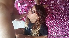 Horny nerd asks for mouth fuck until cum