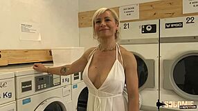 Kim milf with big tits seduces two young guys for intense group sex