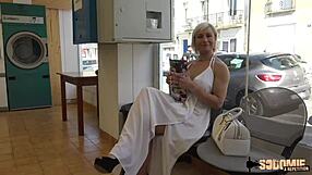 Kim milf with big tits seduces two young guys for intense group sex