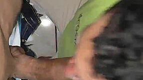 Muscular Black Bodybuilder Gives Greedy Blowjob