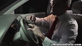 All natural mormon teen bounces hard on monster cock in backseat
