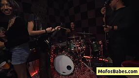 Nia Bleu feels so horny getting fucked on stage by Brett Maker.