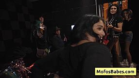 Nia Bleu feels so horny getting fucked on stage by Brett Maker.