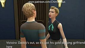 Wild Threesome with Girlfriend and Hot Stepmom in Anal Riding