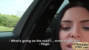 Kira Queen 2: Young woman hitchhiking gets in the car to get fucked