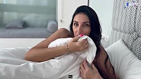 Striptease For Her Husband And A Bright Female Orgasm From Above From A Hot Milf