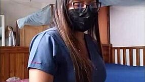 the nurse prepares for her shift thinking patients want to fuck her like a porn slut