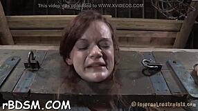 Bounded beauty gets pussy domination.