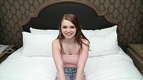 does this cute midwest teen give a sloppy blowjob in casting?