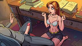 Ginny Weasley, the innocent witch provides messy Handjob and blowjob in this hot video