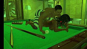 Playing On The Pool Table