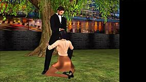 Sweet appetizer in cartoon sex scene.