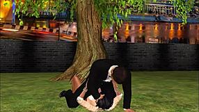 Sweet appetizer in cartoon sex scene.