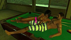 Playing On The Pool Table