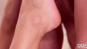 sizzling hot sex addict angel wicky gets her sexy feet fucked until he cums