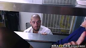 Hey, check Brazzers - Ava Addams with big tits at work banging the food inspector!