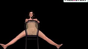 animated 3d cartoon girl posing in positions