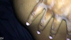 Can you believe this fun-sized ebony babe takes that long black cock?