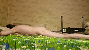 Russian gay slut gets anal gaping from fucking machine!