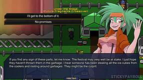 blue haired asian uses big ass to fuck and cum in hentai game