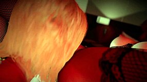 anime lesbian slave in outfit with stockings and feet