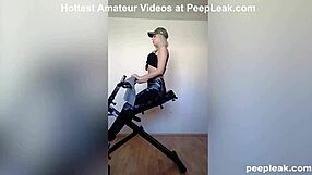 Blonde Amateur Performs Workout And Masturbation On Webcam