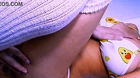 Friend's stepmom helps with chores but her deep cleavage distracts him