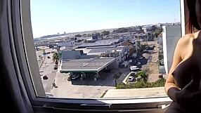 Fit Naked In Hotel Window Near Airport?