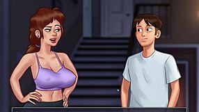 Enjoy the full gameplay of Summertime Saga's 39th chapter with cartoon-style visuals and amateur performers. Get ready for a wild ride with a group of amateurs, featuring big nipples, dancing, and a hot 3some ending with a cum on face finish.