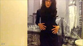 i saw this lady in black crossdressing and it was kinda weird