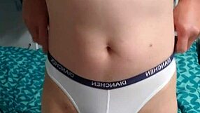 Gay boy in underwear posing