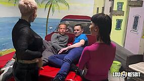 Bisexual Femdom Foursome Dominates With Girl Fucks Guy Action