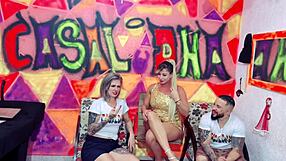 Hot Blonde Beatriz Sampaio Interview Turns into Bisexual Threesome with Kissing and Blowjob