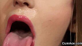 Sexy Beauty Devours Cum in Bukkake Facial