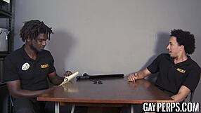 Sweet sensual oral sex and anal muscle play from muscular gay security officer