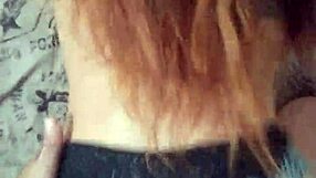 Young brunette stepsister bent over, taking big cock doggystyle, loving the tight pussy fuck