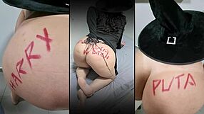 happy halloween with a big ass in cute panties