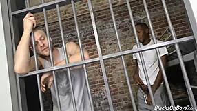 Gay black and white boys are happy while in prison