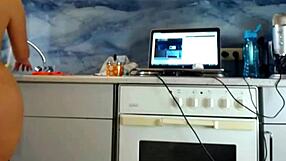 Naughty, teen teased with a plugged ass on webcam