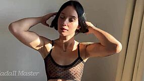 Young Brunette Spreads Tight Pussy For Monster Cock