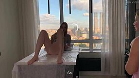 Young gymnast's innocence lost as coach and blonde seducer take turns in anal play