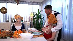 Russian Milf Casca and Aria Banks Controlled and Stuffed Hard on Thanksgiving!