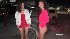 Two Girls 18+ Squirting Wet Orgasm Near Public Car